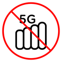 No 5G signal sign icon