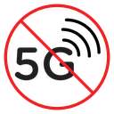 No 5G signal sign icon