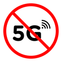 No 5G signal sign Color Outline icon