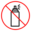 No aerosol spray sign icon
