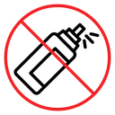 No aerosol spray sign icon