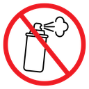 No Aerosol Spray Sign Color Outline icon