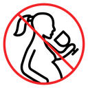 No alcohol during pregnancy period sign icon