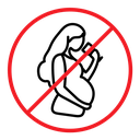 No alcohol during pregnancy period sign Color Outline icon