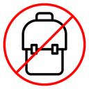 No backpacks allowed sign icon