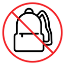 No backpacks allowed sign icon