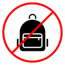 No backpacks allowed sign icon