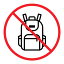 No backpacks allowed sign icon