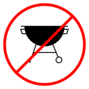 No barbecue sign Color Outline icon