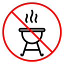 No barbecue with fire sign icon