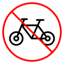 No bicycle sign icon
