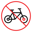 No bicycle sign icon