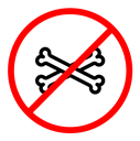 No bones sign Color Outline icon