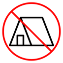 No camping sign icon