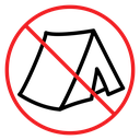 No camping sign icon