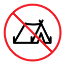 No camping sign Color Outline icon