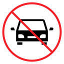 No cars sign Color Outline icon