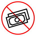 No cash sign icon