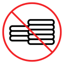 No cash sign icon