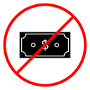 No cash sign icon