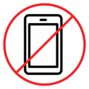 No cell phone sign icon