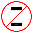 No cell phone sign icon