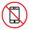 No cell phone sign icon
