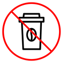 No coffee cup sign icon