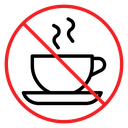 No coffee cup sign icon