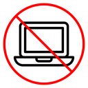 No computer sign icon