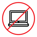 No computer sign icon