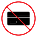 No credit card sign icon