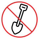 No digging sign icon