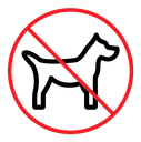 No dogs allowed sign color outline icon