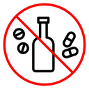 No drugs or alcohol sign icon