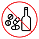No drugs or alcohol sign icon