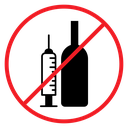 No drugs or alcohol sign icon