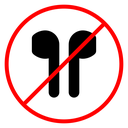 No earbuds allowed sign Color Outline icon