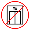 No elevator sign icon