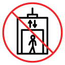 No elevator sign icon