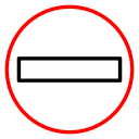 No entry road sign icon