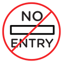 No entry road sign icon