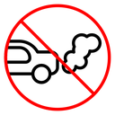No exhaust gases sign icon