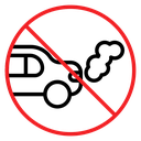 No exhaust gases sign icon