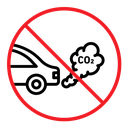 No exhaust gases sign Color Outline icon