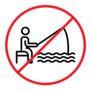 No fishing sign Color Outline icon