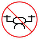 No fly drones sign icon