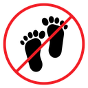 No foot print sign icon