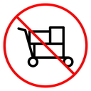 No hand truck sign icon