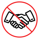 No handshake sign icon